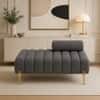 Doe Buck Luxury Boucle Accent Lounge Chair in Grey Colour with Gold Metal Legs