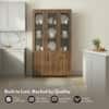 Hubert 6 Door Kitchen Display Cabinet in Classic Walnut Finish