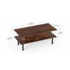 Eatame Engineered Wood Coffee Center Sofa Tea/Teapoy Console Table With Metal Legs For Sofa Set Living Room Home Hall (Brown Maple)