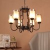 Eliante 6-Light Chandelier, Mild Steel, Modern Ceiling Lighting Fixture For Living Room And Dining Room