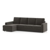 Apollo Compact Sofa (Colour : Smoke, Cushion : Hard, Back Type : Regular, Seating Capacity : Left Aligned 3 Seater + Left Aligned Chaise + Ottoman)