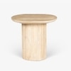 Linn Pearl Solid Wood Side Table in White Colour