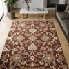 Presto Brown Traditional Hand Tufted Wool Carpet 4X6 Feet