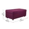 Doe Buck Modern Tufted Storage Ottoman Bench in Purple Colour