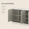 Dorian Engineered Wood Sideboard With Ceramic Top In Taupe High Gloss Finish