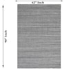 Linear Texture Pet Yarn Rectangle Carpets Hand Loom in Grey Colour
