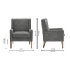 Leston Boucle Fabric Lounge Chair in Grey Colour