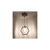Hex Brown Solid Wood Single Hanging Light