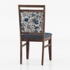 Alaine Dining Chair in Calico Indigo Colour and Base in Midnight Indigo Blue with Teak Finish