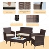 Carry Bird Wicker  Outdoor Set in Black Colour (2 Seater Sofa, 2 Chairs & 1 Table)
