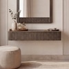 Toledo Solid Wood Wall Mounted Dresser In Danish Walnut Finish
