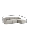 Zenliving Wood Left Aligned 3-Seater With Upholstery Non Storage Sofa In White Colour