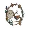 Metal Handpainted  Decorative Peacock Wall Hanging Showpiece With Clock By Craft Tree