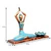 Desert Art Metal Handpainted Blue Yoga Lady Showpiece