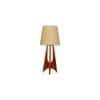 Laurent Brown Wooden Table Lamp with White Jute Lampshade