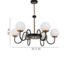 Eliante White Glass Chandelier, 2 Lights, Mild Steel And Glass, Modern Ceiling Light Fixture