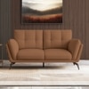 Vetra 2 Seater Leather Sofa In Pecan Brown Colour