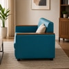Jayden 2 Seater Sofa In Shine Leatherette Teal Blue Color