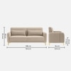Monly Velvet 3 Seater Sofa Cream Color