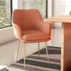 Archi Stainless Steel Dining Chair with Armrest in Gold Finish