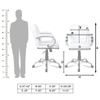 Lavish Medium Back Office Desk Chair (White)