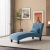 Fiest Velvet Chaise Launger in Blue Colour