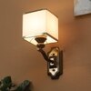 Eliante Cloth Shade Wall Lights Mild Steel & Fabric Material Antique & White Finish