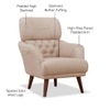 Veronica 1 Seater Fabric Sofa in Honey Beige Colour