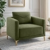 Arab Velvet 1 Seater Sofa Olive Green Color