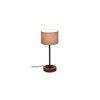 Frankie Grey Fabric Shade Table Lamp with Natural Wood & Iron Base