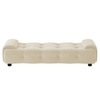 Melon Velvet 5 Feet Ottoman Bench in Cream  Color