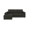 Apollo Compact Sofa (Colour : Graphite Grey, Cushion : Soft, Back Type : Regular, Seating Capacity : Left Aligned 2 Seater + Left Aligned Chaise + Ottoman)