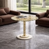 Aurum Solid Wood Side Table in Antique Gold Finish