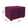 Doe Buck Tufted Storage Ottoman Bench in Purple Colour Fabric