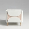 Blushvista Wood Side Table in White & Pink Colour