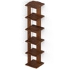 BLUEWUD Braine Engineered Wood Multipurpose Wall Decor Floating & Free Standing Shelf Display Rack Decorative Hall D�cor for Living Room Home Furniture (6 Square Shelves) (Brown Maple)