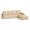Apollo Sofa (Colour : Pearl, Cushion : Soft, Back Type : High Back, Seating Capacity : Right Aligned 3 Seater + Right Aligned Chaise + Ottoman)