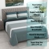 Multicolor Stripes 400 Tc Cotton Flat  Super King Size Bedsheet With 2 Pillow Cover