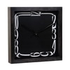Playful Overlapping Numerals Square Black Wooden Wall Clock