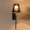 Devansh Metal Electric Wall Light in Black Colour with Black Shade Count of 1 Light