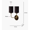Devansh Metal Electric Wall Light in Gold Colour with Black Shade Count of 2 Lights