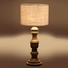 Devansh White Jute Table Lamp With  Wood Natural Base (7X17.5 Inches)-10