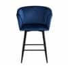 Doe Buck Velvet Counter Height Bar Stool in Blue Colour