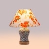 Devansh Conical Multi Cotton Shade Lamp With Wood & Mosaic Glass Base For Decoration/Office/Home/Gifting/Study For Decoration/Office/Home/Gifting/Study -(10X10X14.5) Inches -A