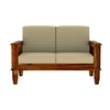 Madhavi 2 Seater Wooden Sofa (Creame Colour, Honey Finish)