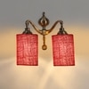 Devansh Metal Electric Wall Light in Maroon Colour with Maroon Shade Count of 2 Lights