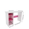 Woodbuzz Duke Engineered Wood Finish Study Table In Frosty White And Pink