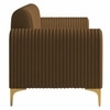 Veniza Velvet 3 Seater Sofa In Brown Colour