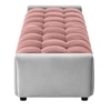 Resco  Velvet 2 Seater 5 Feet Ottoman Bench in Peach & Grey Color
