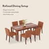 Atlas Crest Solid Wood 6 Seater Dining Table with Ludo Solid Wood Dining Chair
